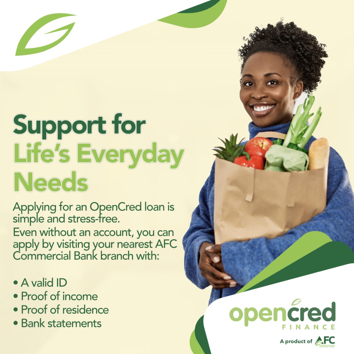 OpenCred social artwork explaining support for everyday needs