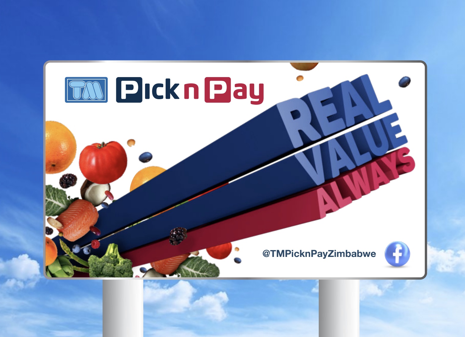 TM Pick n Pay 2025 three-dimensional Real Value Always billboard campaign reference
